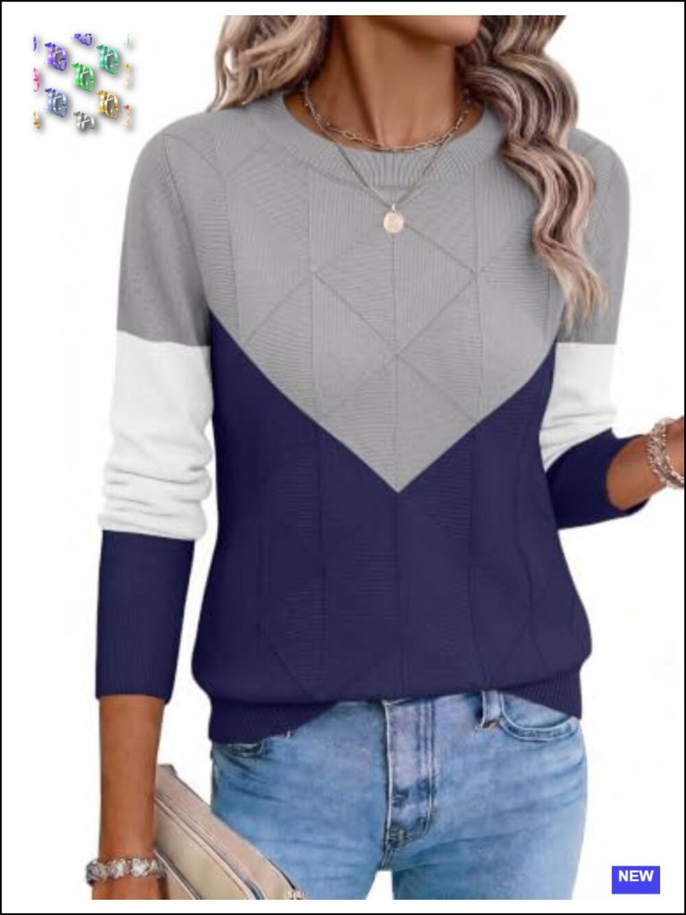 Women's Crewneck Cable Knit Sweater - Long Sleeve Pullover